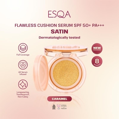 ESQA Flawless Cushion Serum SPF 50+ PA+++ Satin Caramel 15g