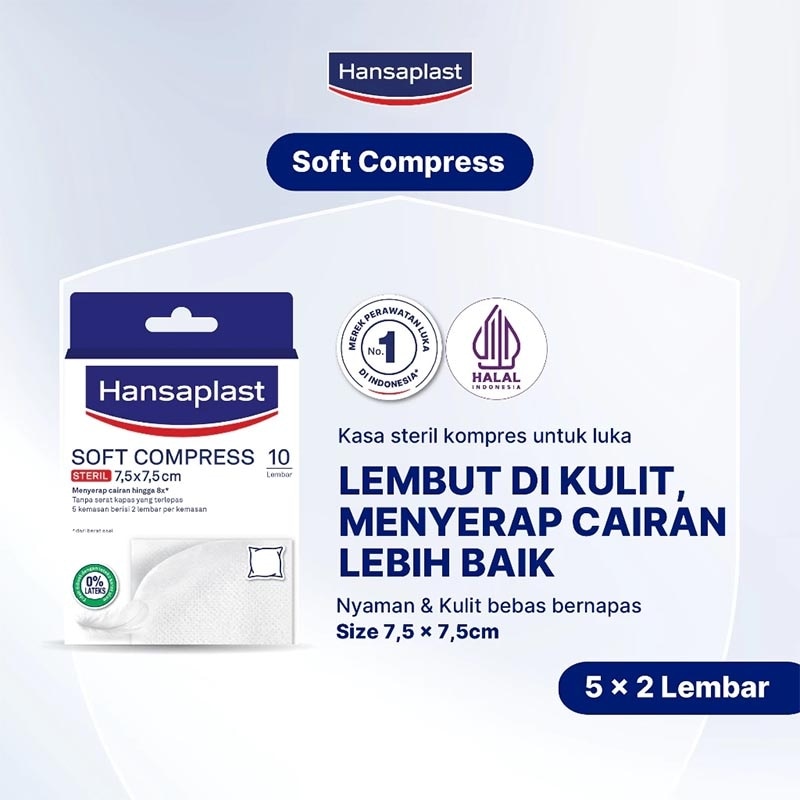 Perban Luka Soft Compress Steril 7.5 x 7.5cm 10'S image