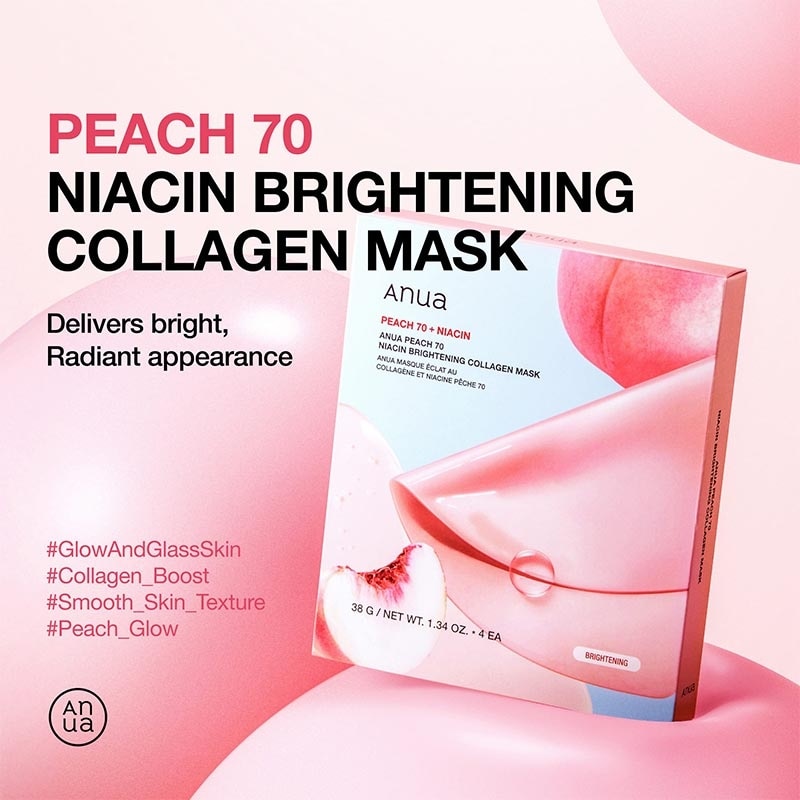 Peach 70 Niacin Brightening Collagen Mask 1'S