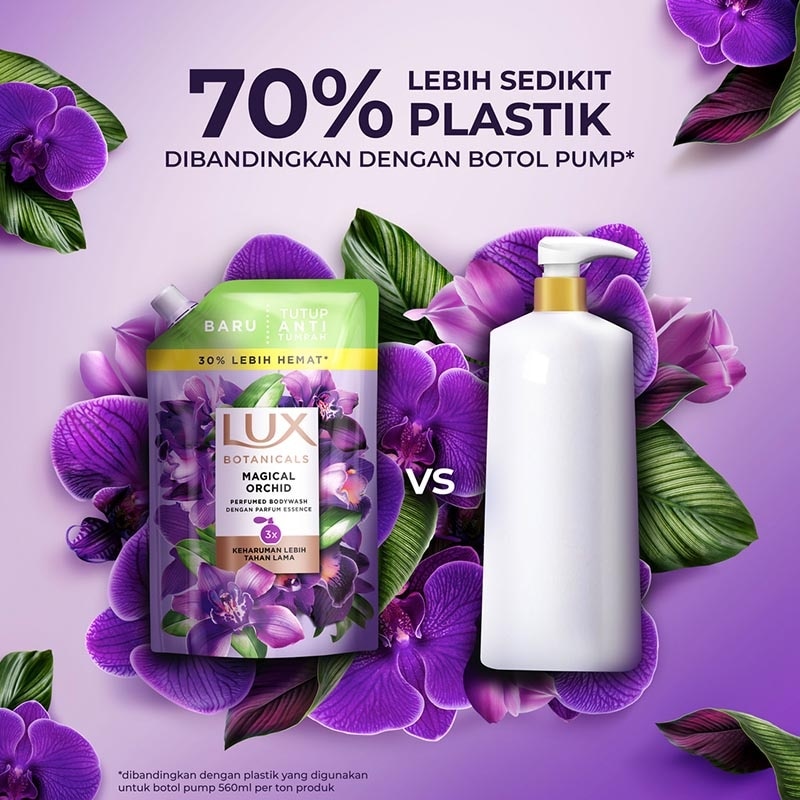 Sabun Mandi Cair Botanicals Magical Orchid Perfumed with Essence Perfume Pouch 800ml