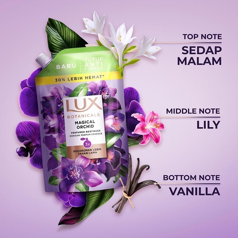 Sabun Mandi Cair Botanicals Magical Orchid Perfumed with Essence Perfume Pouch 800ml