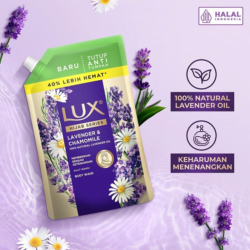 Sabun Mandi Cair Hijab Series Lavender & Chamomile Pouch 800ml