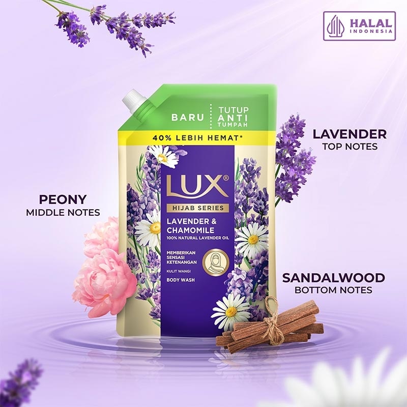 Sabun Mandi Cair Hijab Series Lavender & Chamomile Pouch 800ml