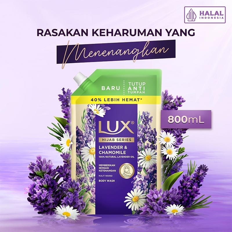 Sabun Mandi Cair Hijab Series Lavender & Chamomile Pouch 800ml