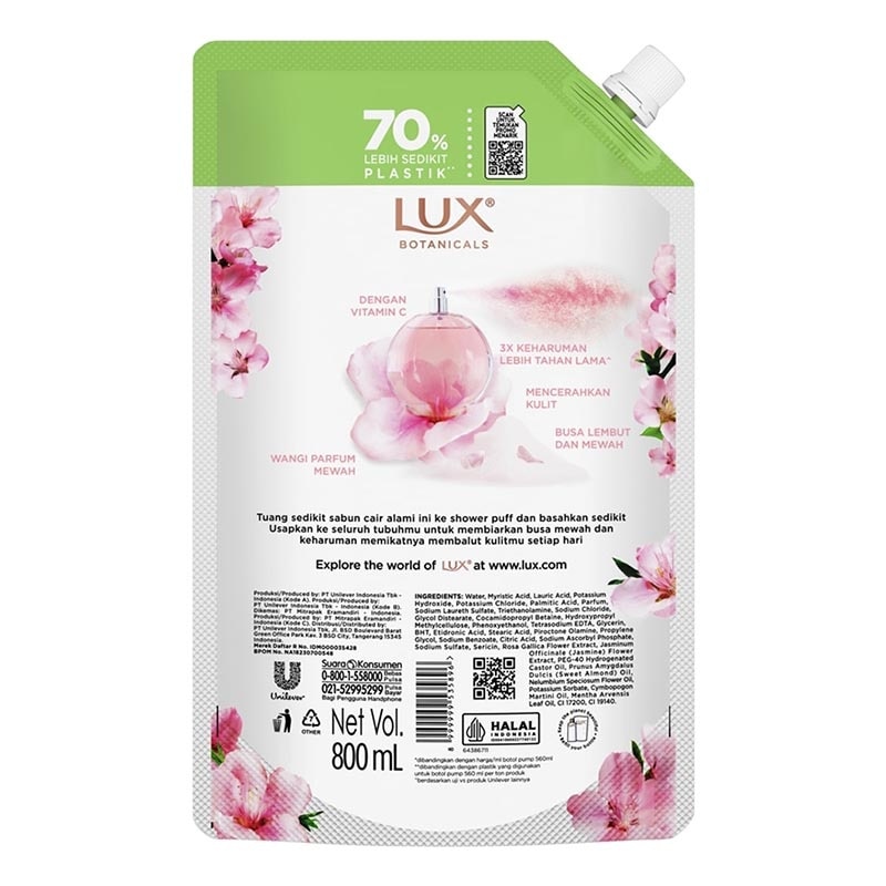 Sabun Mandi Cair Botanicals Sakura Bloom Pouch 800ml