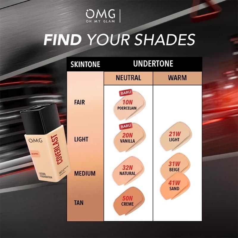 Oh My Glam Coverlast Liquid Foundation 20N Vanilla