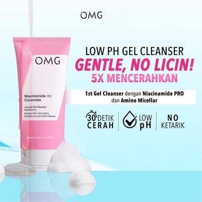 OMG Oh My Glow Niacinamide Ceramide Low pH Gel Cleanser 70ml