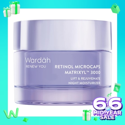 WARDAH Wardah Renew You Retinol Microcaps Matrixyl™? 3000 Lift & Rejuvenate Night Moisturizer 30g