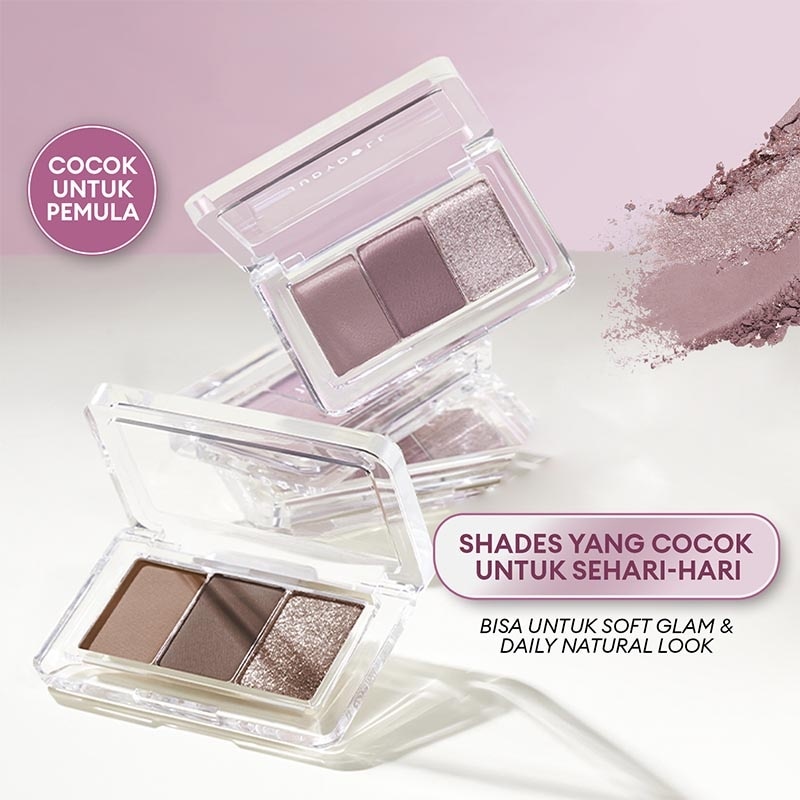 3 Colors Eyeshadow Mini Palette 02 Taro Ice Coffe - 2.5 g