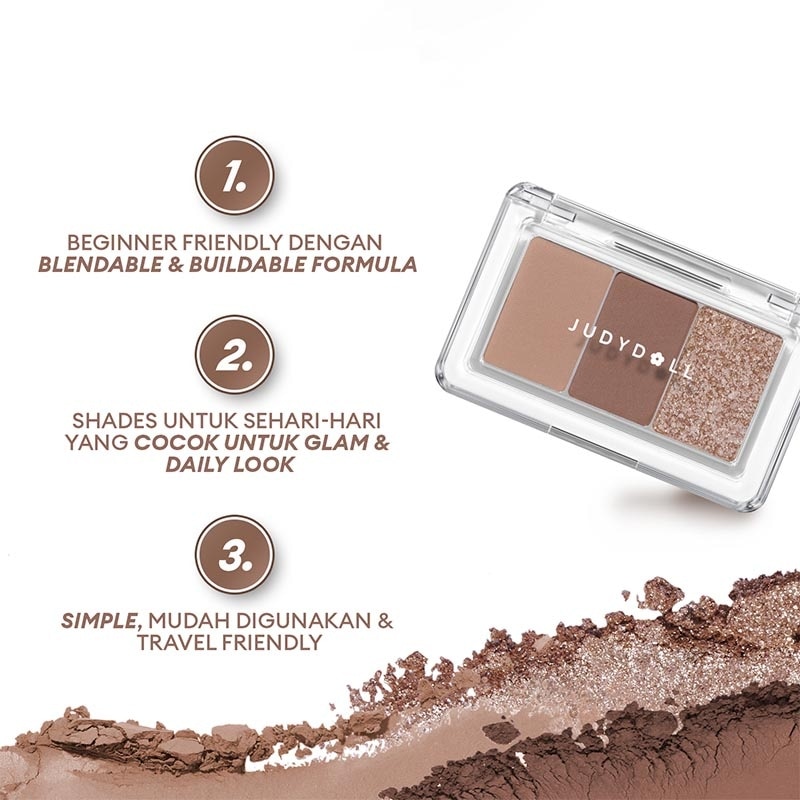3 Colors Eyeshadow Mini Palette 02 Taro Ice Coffe - 2.5 g