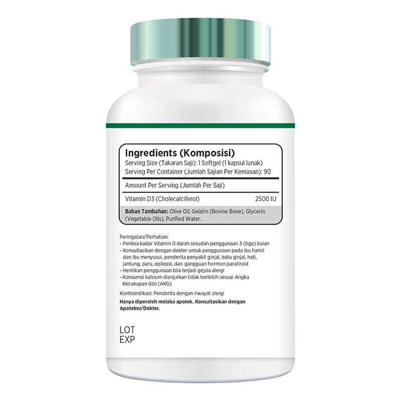 Vitamin D3 2500IU Softgel 90'S image