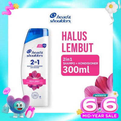 HEAD & SHOULDER - Shampoo + Kondisioner 2in1 Anti Ketombe Selembut Sutera Perawatan Rambut 300ml
