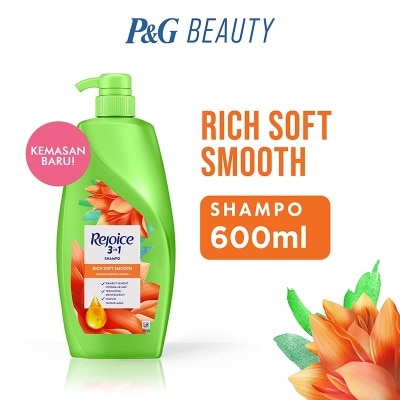REJOICE Shampoo Rich Halus Lembut Argan Perawatan Rambut 600ml