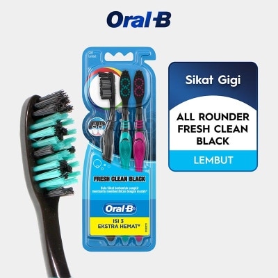 ORAL B Sikat Gigi All Rounder Fresh Clean Black 3'S