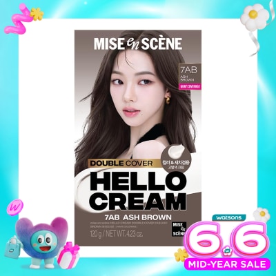 MISE EN SCENE - Hello Cream Double Cover 7AB Ash Brown 120g
