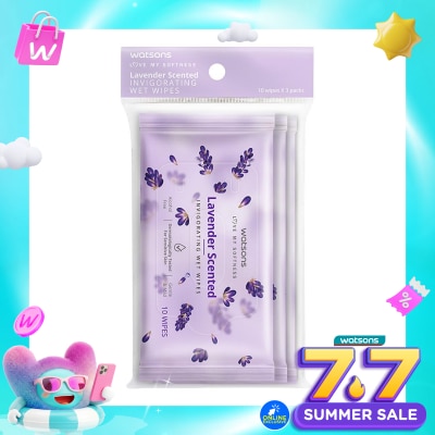 WATSONS COLLECTION - Lavender Scented Invigorating Wet Wipes 3X10'S