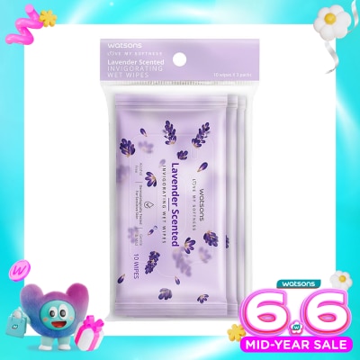WATSONS COLLECTION - Lavender Scented Invigorating Wet Wipes 3X10'S