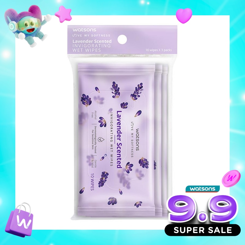 Lavender Scented Invigorating Wet Wipes 3X10'S image
