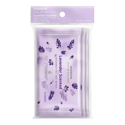 WATSONS Lavender Scented Invigorating Wet Wipes 3X10'S
