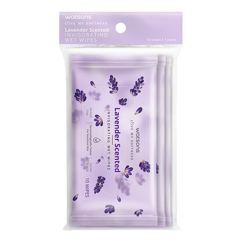Lavender Scented Invigorating Wet Wipes 3X10'S