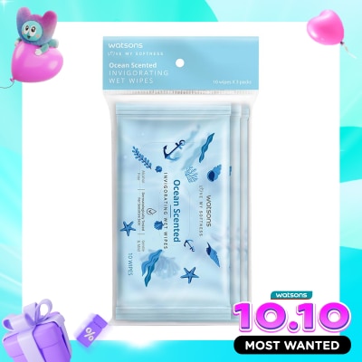 WATSONS COLLECTION Ocean Scented Invigorating Wet Wipes 3X10'S image