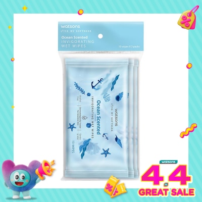 WATSONS - Ocean Scented Invigorating Wet Wipes 3X10'S