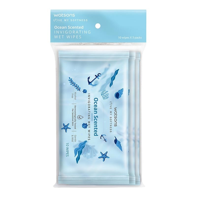 Ocean Scented Invigorating Wet Wipes 3X10'S