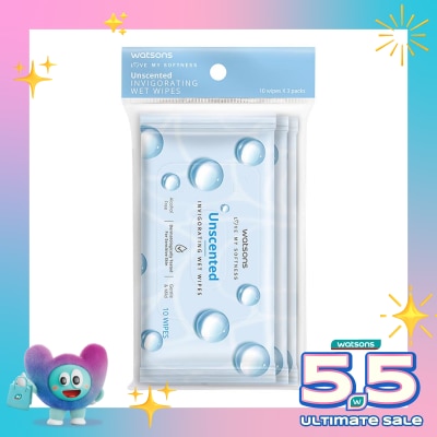 WATSONS - Unscented Invigorating Wet Wipes 3X10'S