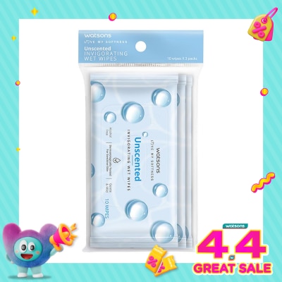 WATSONS - Unscented Invigorating Wet Wipes 3X10'S
