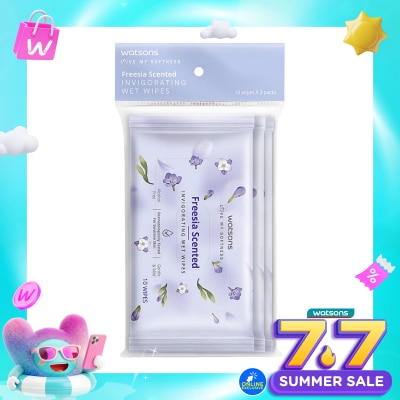 WATSONS COLLECTION - Freesia Scented Invigorating Wet Wipes 3X10'S
