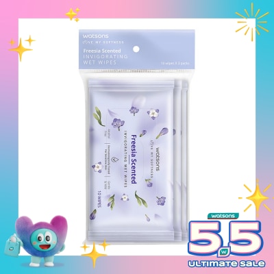 WATSONS - Freesia Scented Invigorating Wet Wipes 3X10'S