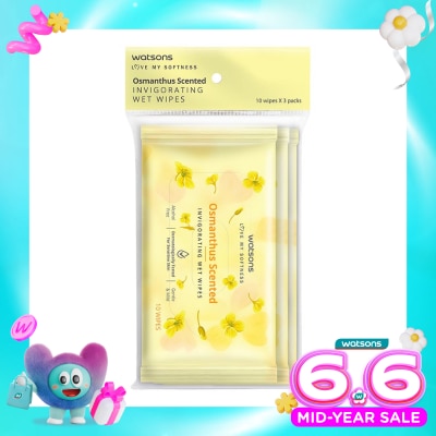 WATSONS COLLECTION - Osmanthus Scented Invigorating Wet Wipes 3X10'S