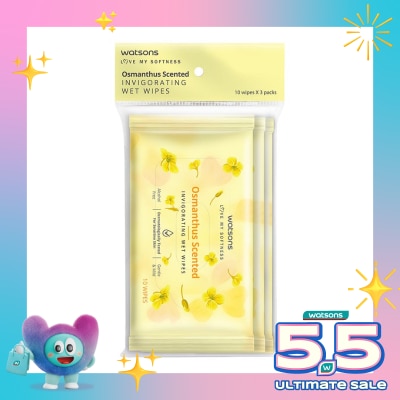 WATSONS - Osmanthus Scented Invigorating Wet Wipes 3X10'S
