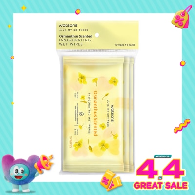WATSONS - Osmanthus Scented Invigorating Wet Wipes 3X10'S