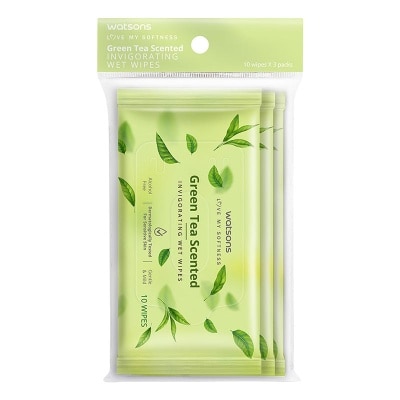 WATSONS - Green Tea Scented Invigorating Wet Wipes 3X10'S