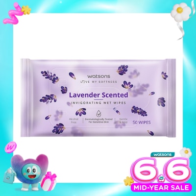 WATSONS COLLECTION - Lavender Scented Invigorating Wet Wipes 50'S