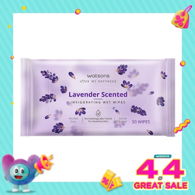 WATSONS - Lavender Scented Invigorating Wet Wipes 50'S