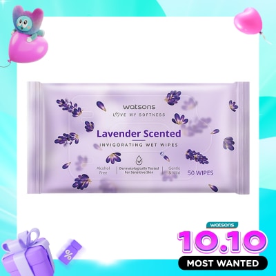 WATSONS COLLECTION Lavender Scented Invigorating Wet Wipes 50'S image