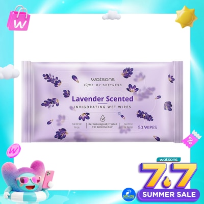 WATSONS COLLECTION - Lavender Scented Invigorating Wet Wipes 50'S