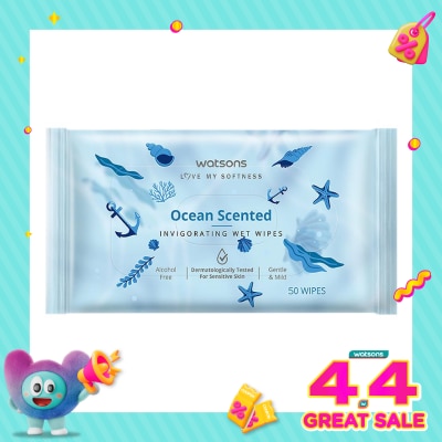 WATSONS - Ocean Scented Invigorating Wet Wipes 50'S