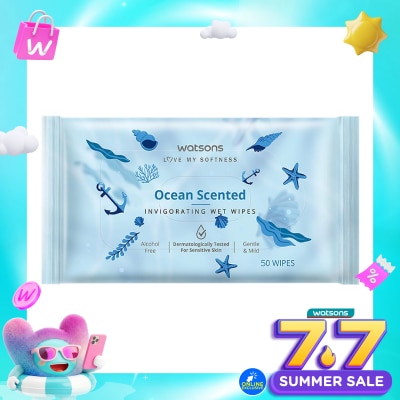 WATSONS COLLECTION - Ocean Scented Invigorating Wet Wipes 50'S
