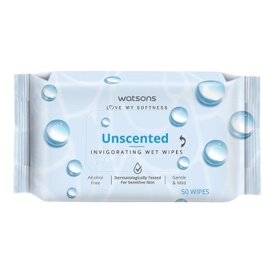WATSONS Unscented Invigorating Wet Wipes 50'S