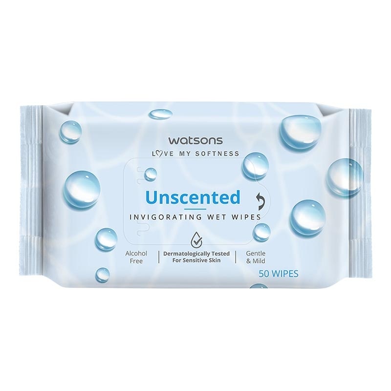 Unscented Invigorating Wet Wipes 50'S