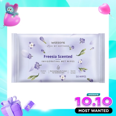 WATSONS COLLECTION Freesia Scented Invigorating Wet Wipes 50'S image