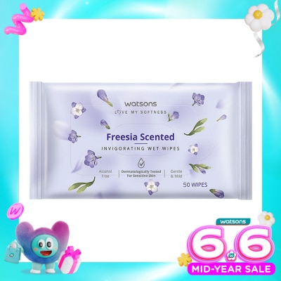 WATSONS COLLECTION - Freesia Scented Invigorating Wet Wipes 50'S