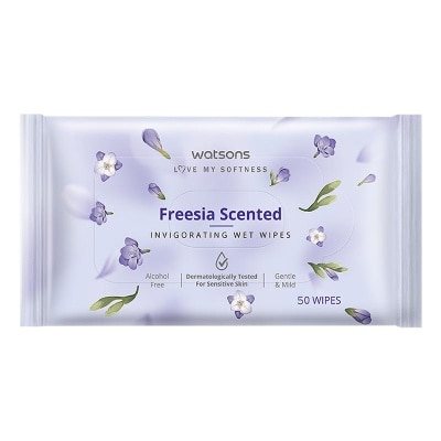 WATSONS - Freesia Scented Invigorating Wet Wipes 50'S