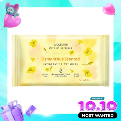 WATSONS COLLECTION Osmanthus Scented Invigorating Wet Wipes 50'S image