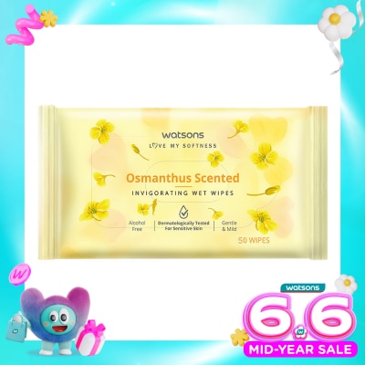 WATSONS COLLECTION - Osmanthus Scented Invigorating Wet Wipes 50'S