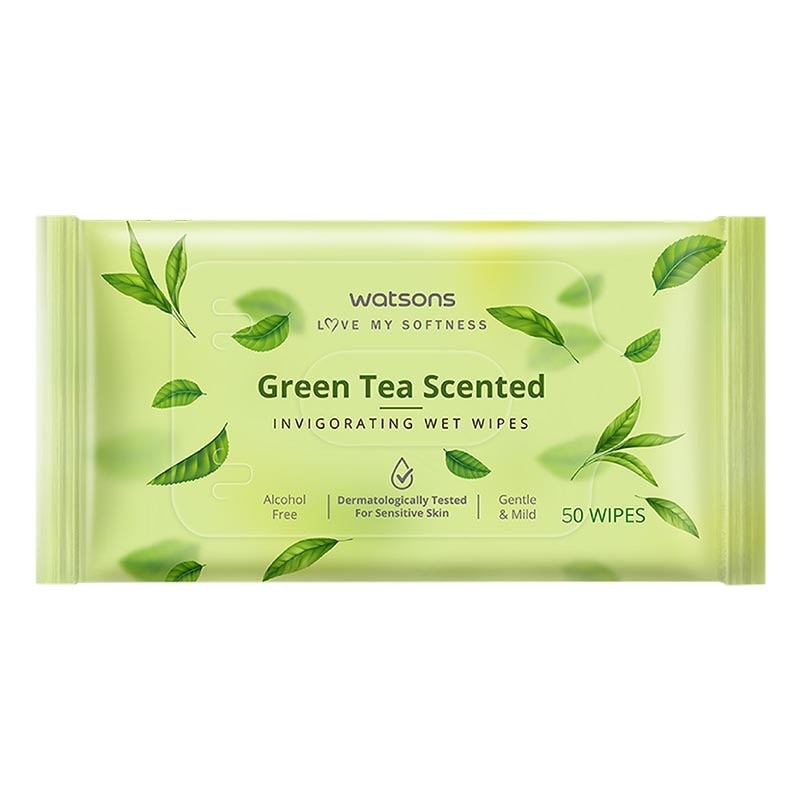 Green Tea Scented Invigorating Wet Wipes 50'S