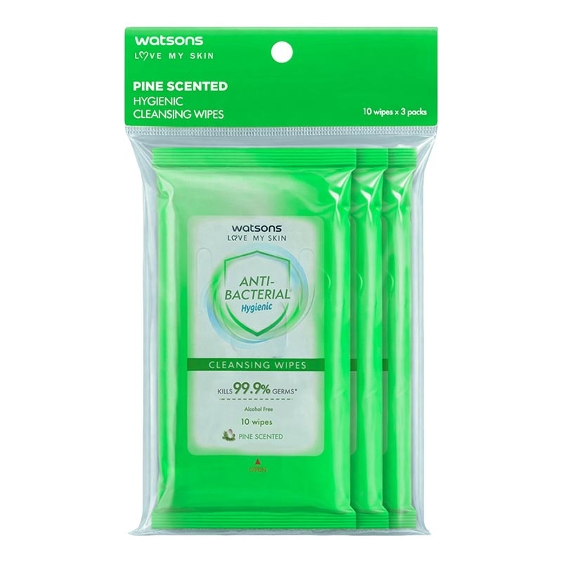 Antibacterial Pine Scented Cleansing Wipes 3X10'S